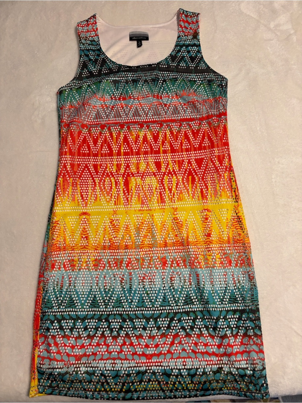 Colorful Ombre Geo Print Tank Dress - Multicolor